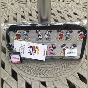 New In Pkg~Harveys Seatbelt Mickey and Minnie Through The Years CLUTCH WALLET